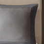 Polyester Cotton Blend Yarn Dyed Pieced Euro Sham - Grey NS11-3253