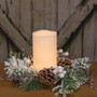 Flocked Berry Pine Candle Ring FXD26326CL