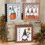 Fall Gnome Checkered Box Sign 3 Asstd. (Pack Of 3) G36187 By CWI Gifts