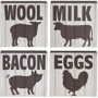 *Farm Animal Silhouette Slat Look Box Sign 4 Asstd. (Pack Of 4) G36189 By CWI Gifts