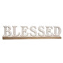 Blessed Beaded White Wood Sitter G60442