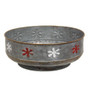 2/Set Galvanized Round Red & White Snowflake Trays GMXF268362S By CWI Gifts