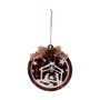 Round Wooden Red/Black Plaid Nativity Scene Ornament GRJA2808