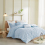 100% Cotton Jaquard 7Pcs Duvet Cover Set W/ All Over Woven Cotton Dots - Full/Queen UH12-2157