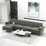 Extra Large L-Shaped Sectional Sofa With Reversible Chaise And 2 Usb Ports For 4-5 People-Gray (HV10301SL-A+B+E+D)