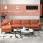 Extra Large L-Shaped Sectional Sofa With Reversible Chaise And 2 Usb Ports For 4-5 People-Rust Red (HV10301RE-A+B+E+D)