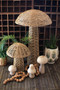 Set Of Two Woven Seagrass Mushrooms (A6366)