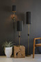 Antique Gold Wall Lamp With Fluted Black Metal Shade (CLL2806)