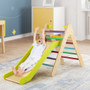 2-In-1 Wooden Triangle Climber Set With Gradient Adjustable Slide-Multicolor (TS10051CL)