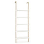 5 Tier Ladder Shelf Wall-Mounted Bookcase With Steel Frame-Golden (JV10453WH)