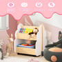 Kids Wooden Bookshelf With Universal Wheels (TP10080WH)