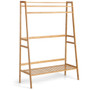 Bamboo Clothing Rack With Storage Shelves-Natural (JZ10116NA)