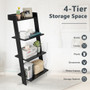 4-Tier Ladder Shelf With Solid Frame And Anti-Toppling Device-Black (JV10533DK)