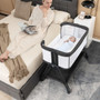 Portable Bedside Sleeper For Baby With 7 Adjustable Heights-Gray (BC10119DK)