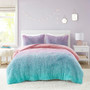 Primrose Ombre Shaggy Faux Fur Comforter Set - Full/Queen MZ10-0643