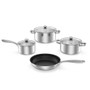 7-Piece Stainless Steel Cookware Set With Tempered Glass Lid-Silver (KC55264SL)