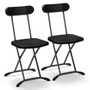 2 Pieces Outdoor Folding Chair Set With Sturdy Frame And Ergonomic Backrest-Black (NP11011BK-2)