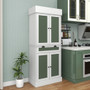 Kitchen Pantry Cabinet With 2-Door Sideboards And Adjustable Shelves-White (JV10654WH)
