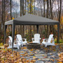 10 X 10 Feet Outdoor Pop-Up Patio Canopy For Beach And Camp-Gray (NP10894GR)
