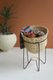 Woven Seagrass Display Basket With Angled Metal Stand (A6610)