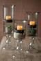 Glass Candle Cylinder With Metal Insert & Glass Base - Large (CV6138)