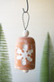 White-Wash Clay Snowflake Bell (H4410)