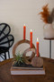 Set Of Three Circle Mango Wood Taper Candle Stands (NAS1014)