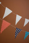 Multi - Color Paper Flag Garland On A Wood Spool - 27 Yards (NASC1008)