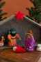 Set Of Ten Felt Nativity Set With Manger (NKF1090)