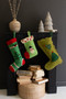 Felt Christmas Stocking - Red And Green With Two Trees (NKF1092)