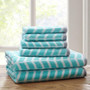 100% Cotton Jacquard 6Pcs Towel Set - Teal ID91-524