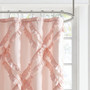 100% Polyester Tufted Diamond Ruffle Shower Curtain - Blush ID70-1784