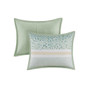 Caralie 5 Piece Seersucker Comforter Set With Throw Pillows - Full/Queen MP10-8203