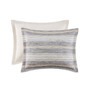Oasis Oversized Chenille Jacquard Striped Comforter Set With Euro Shams And Throw Pillows - Full/Queen MPS10-515