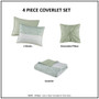 Caralie 4 Piece Seersucker Quilt Set With Throw Pillow - Full/Queen MP13-8205