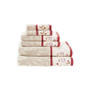 100% Cotton Jacquard 6 Piece Towel Set W/ Embroidery - Red MP73-4968