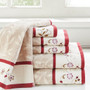 100% Cotton Jacquard 6 Piece Towel Set W/ Embroidery - Red MP73-4968