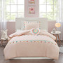 Tessa Tassel Comforter Set With Heart Shaped Throw Pillow - Full/Queen MZK10-262