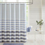 55% Cotton 45% Polyester Blended Yarn Dye Woven Shower Curtain - Navy MP70-6143