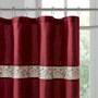 Faux Silk Lined Shower Curtain W/Embroidery - Red MP70-644