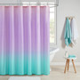 100% Polyester Ombre Printed Shower Curtain With Glitter Sparkles - Aqua MZ70-0600