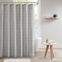 100% Cotton Jacquard Pom Pom Shower Curtain - Grey UH70-2244