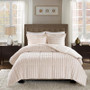 100% Polyester Solid Brushed Faux Fur Comforter Mini Set - King/Cal King MP10-3067