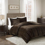 100% Polyester Solid Brushed Faux Fur Comforter Mini Set - Full/Queen MP10-3068