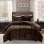 100% Polyester Solid Brushed Faux Fur Comforter Mini Set - King/Cal King MP10-3069