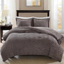 100% Polyester Chevron Brushed Long Fur Comforter Mini Set - Full/Queen BASI10-0460