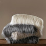 82% Acrylic 18% Polyester Eyelash Faux Fur Throw - Ivory MP50-4826