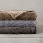 100% Polyester Faux Tip Dyed Brushed Long Fur Throw - Grey MP50-2830