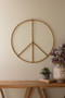 Seagrass And Iron Wall Hanging Peace Sign (A6611)