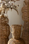 Set Of Three Woven Seagrass And Iron Floor Vases (A6616)